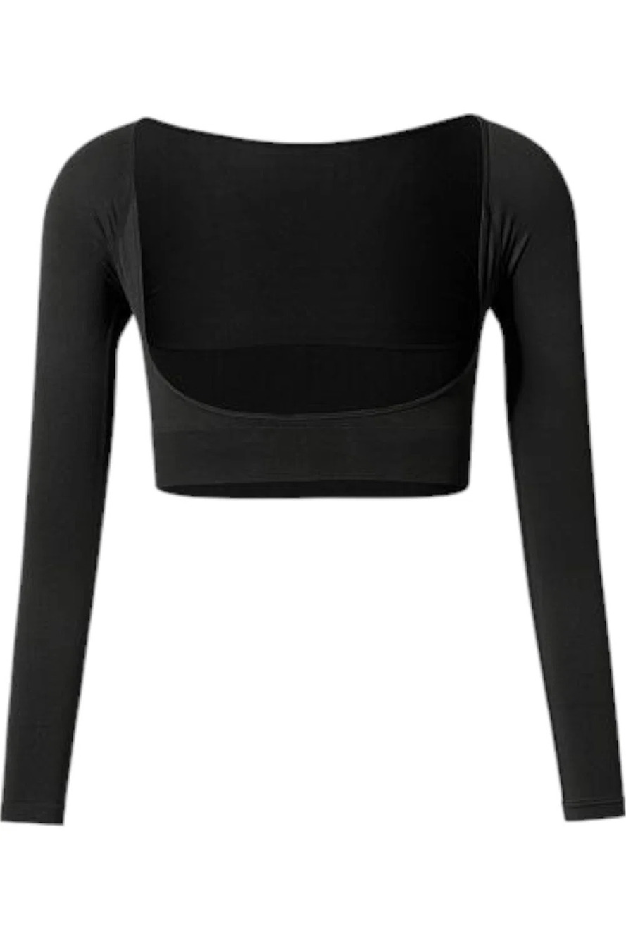 Rhonda Shear Women's 4-Way Stretch Seamless Arm Shaper Black - Regular